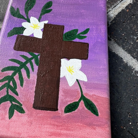 Handmade He Is Risen Easter Spring Painting on Canvas! - Picture 6 of 10